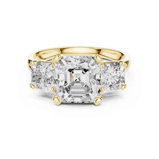 Asscher Trinity Ring