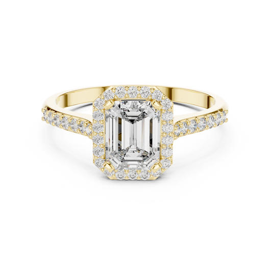 Emerald Halo Elegance Ring
