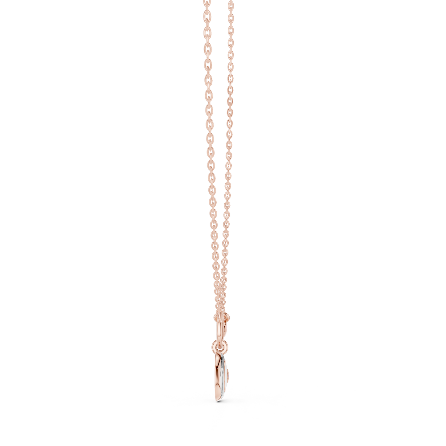 Minimalist Heart Charm Circle Pendant Necklace