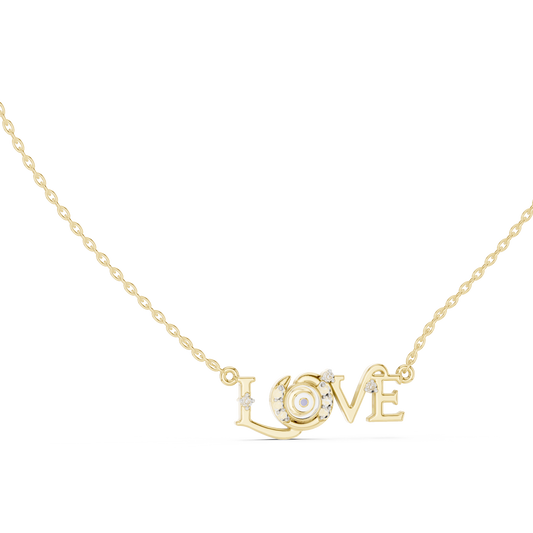 LOVE Crystal Pendant Necklace – Minimalist Romantic Jewelry