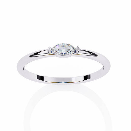 Marquise Solitaire Diamond Ring White Gold