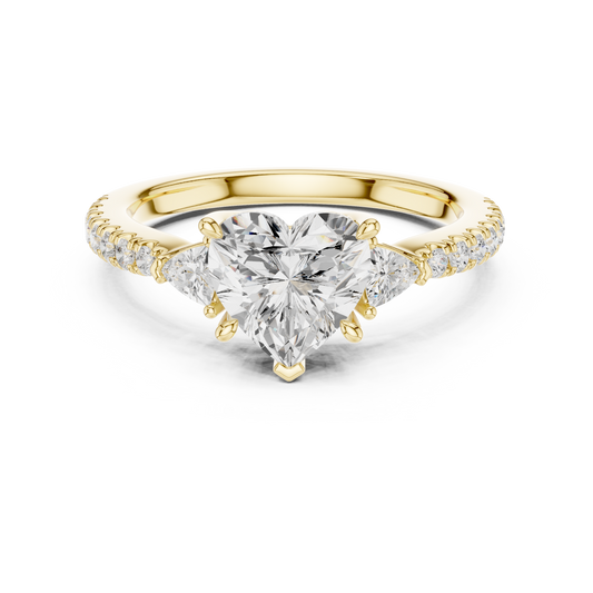 Heart-Cut Diamond Three-Stone Engagement Ring