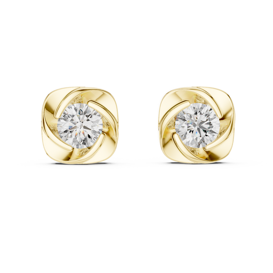Oval Brilliant Diamond Halo Statement Studs