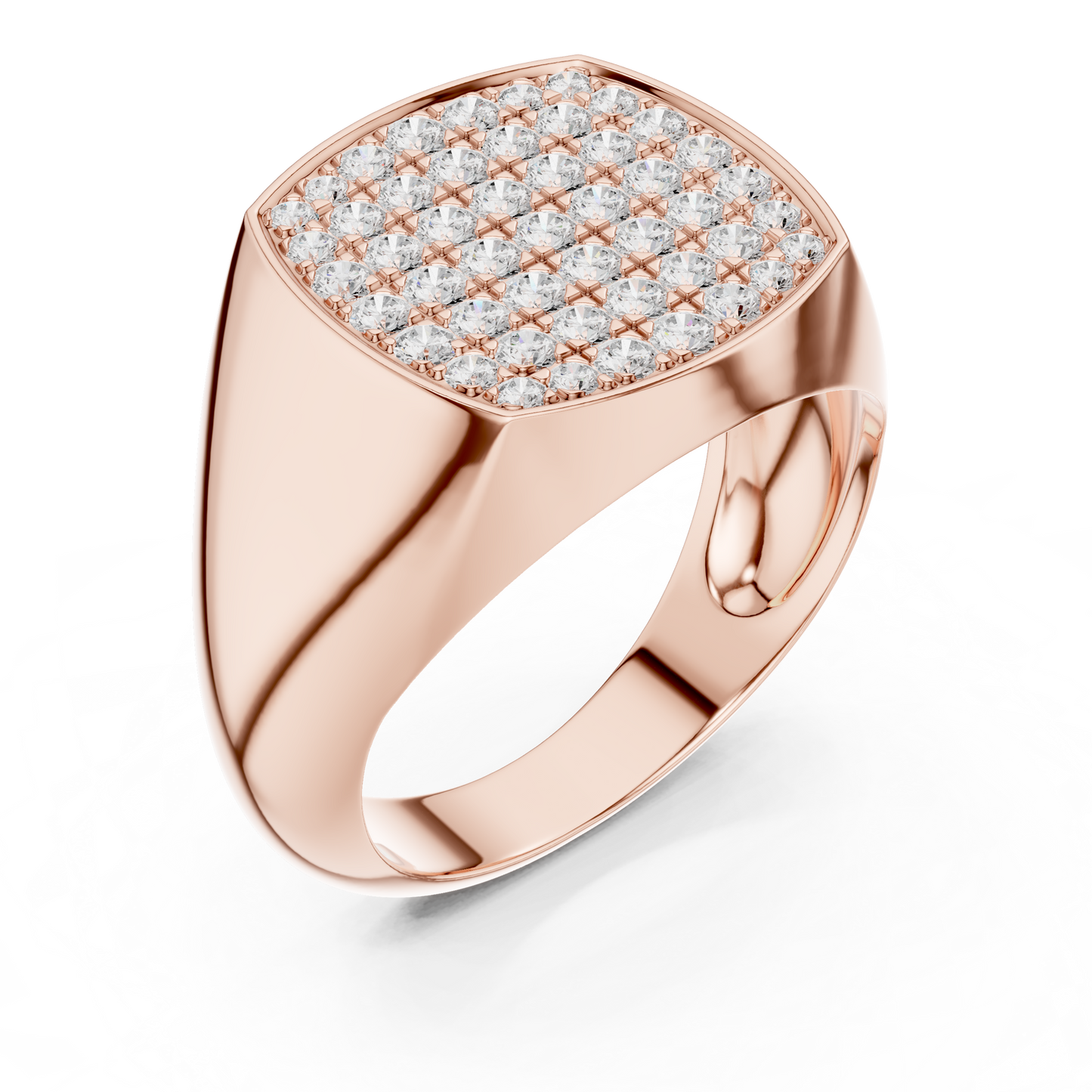 The Diamond Pave Cushion Signet Ring