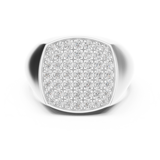 Majestic Pave Cushion Men’s Ring
White Gold