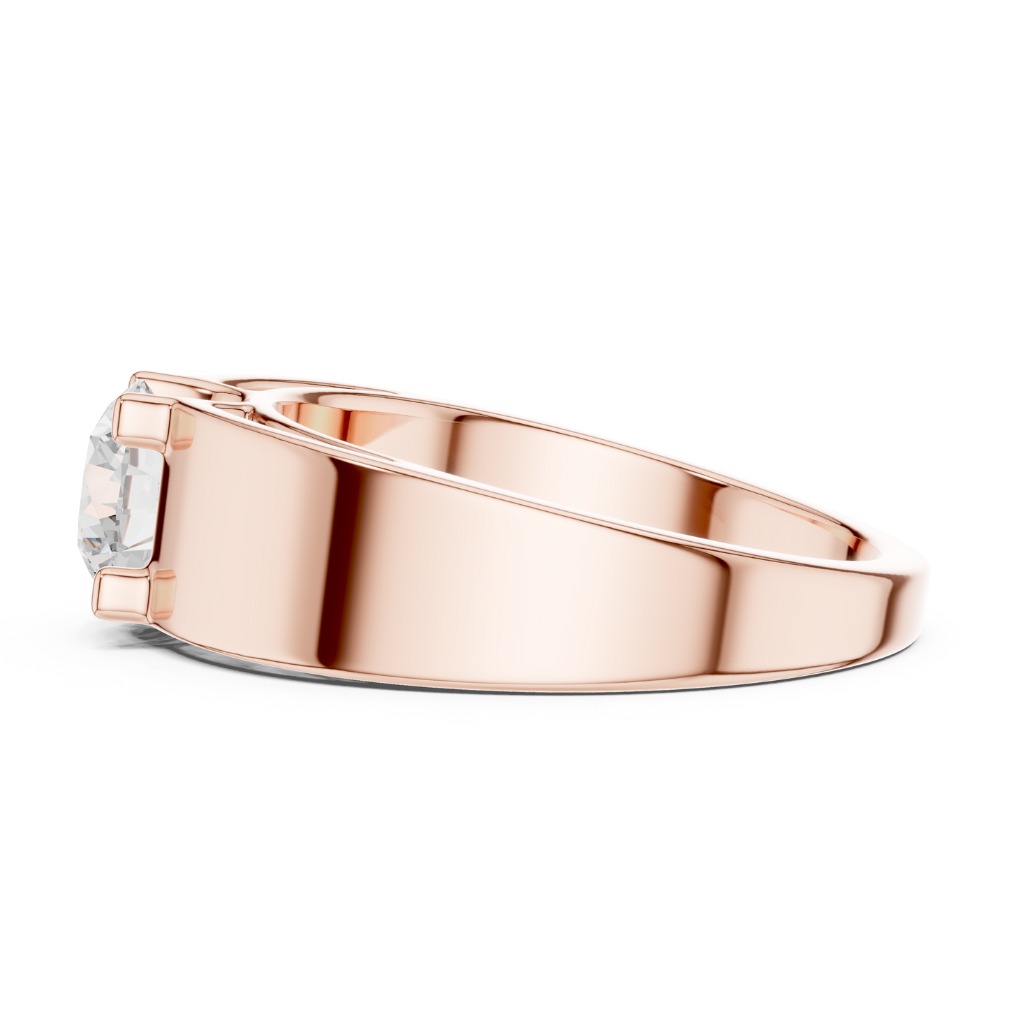 The Modern Princess Cut Bezel Wide Band