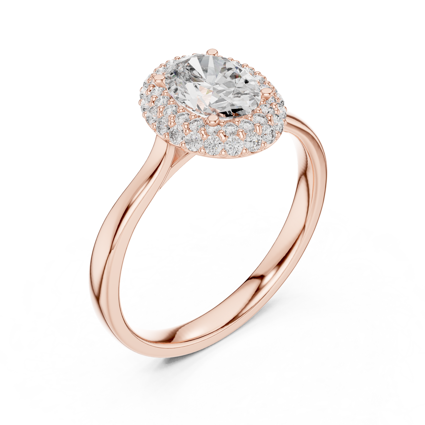Imperial Double Halo Oval Ring