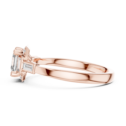 Aurora Trilogy Baguette Halo Ring