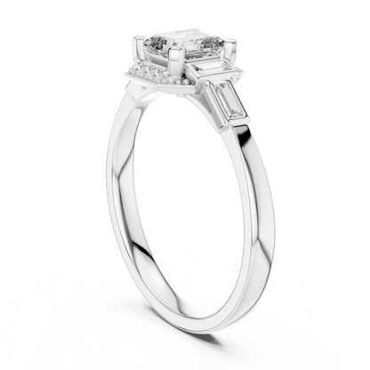 Aurora Trilogy Baguette Halo Ring