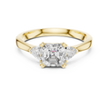 Asscher Cut Three-Stone Diamond Ring