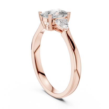 Oval Three-Stone Diamond Ring