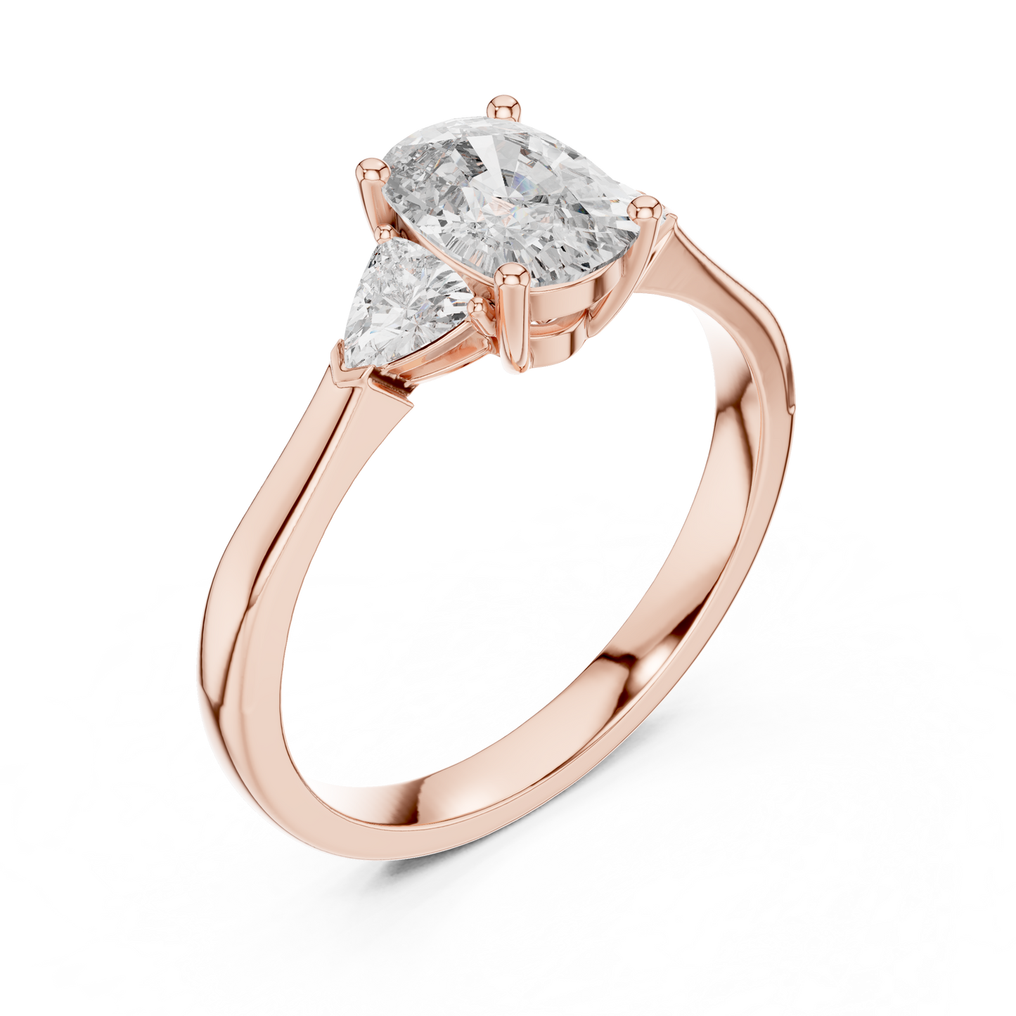 Oval Three-Stone Diamond Ring