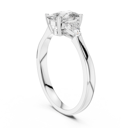 Oval Three-Stone Diamond Ring
