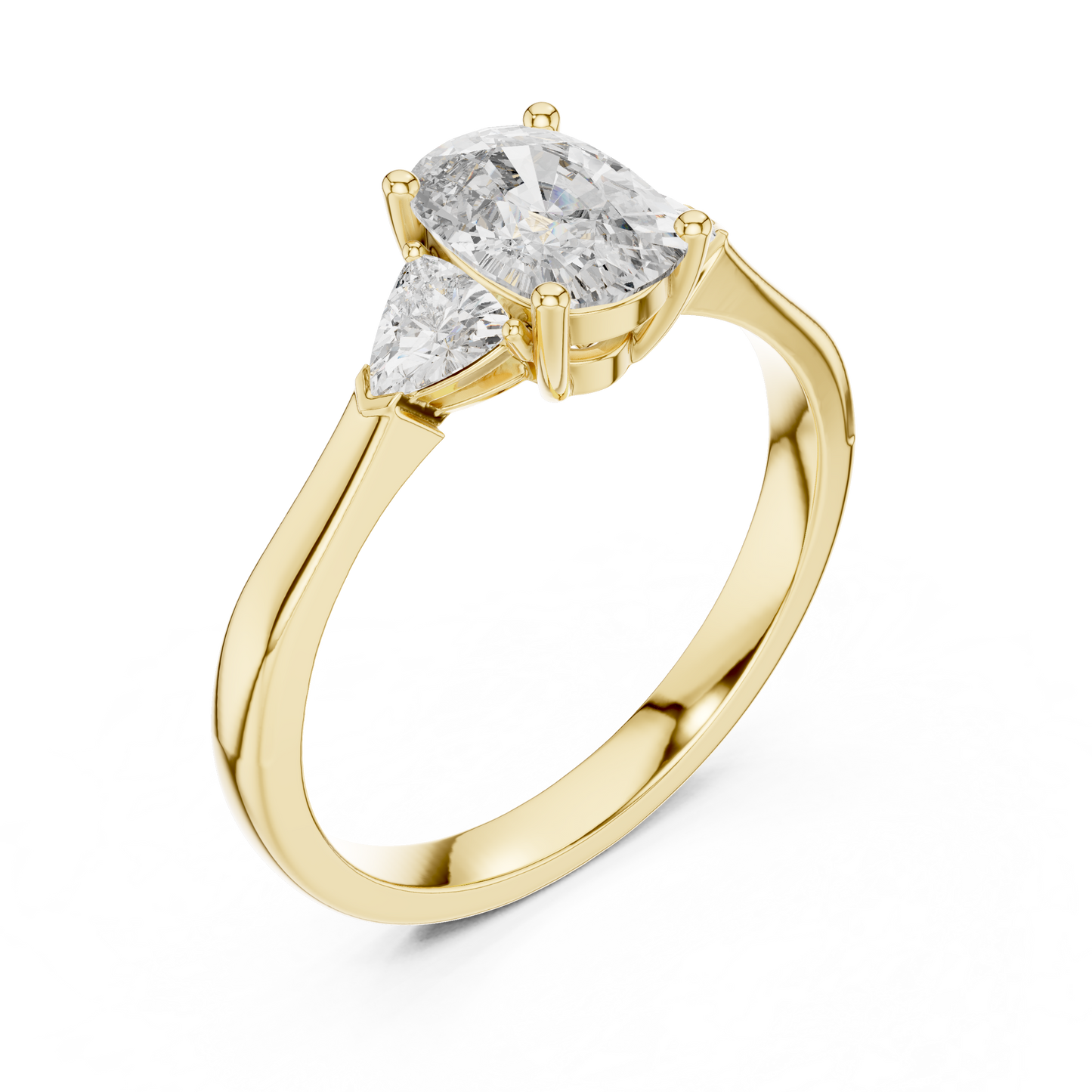 Oval Three-Stone Diamond Ring