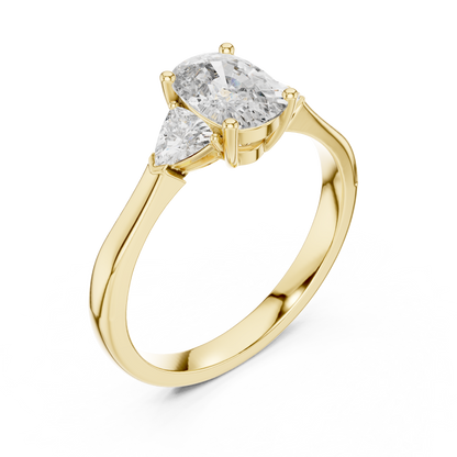 Oval Three-Stone Diamond Ring