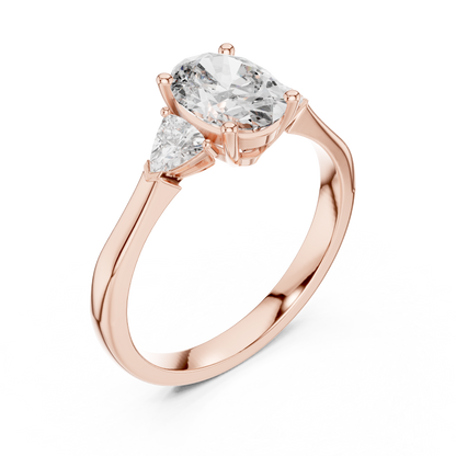 Oval Cut Three-Stone Diamond Ring