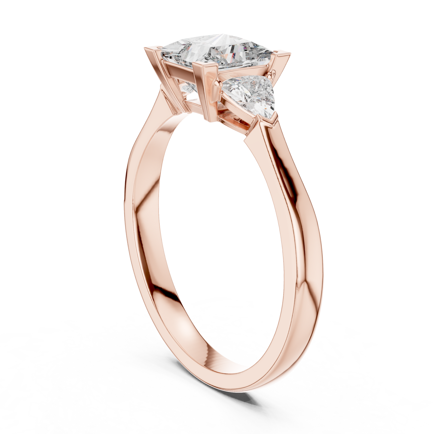 Princess Cut Three-Stone Diamond Ring