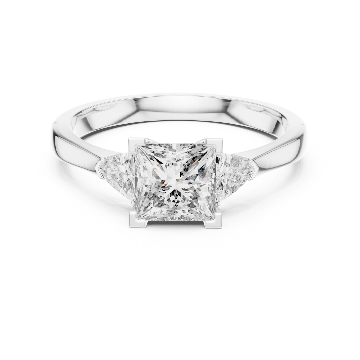 Princess Cut Three-Stone Diamond Ring