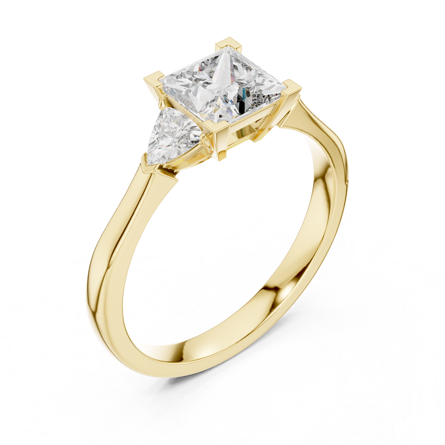 Princess Cut Three-Stone Diamond Ring