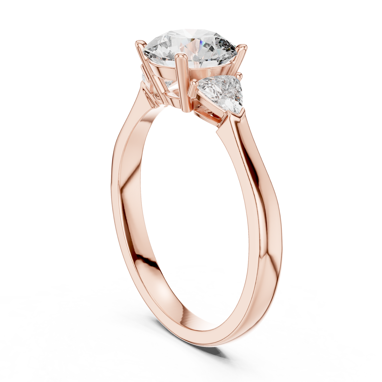 Round Cut Three-Stone Diamond Ring