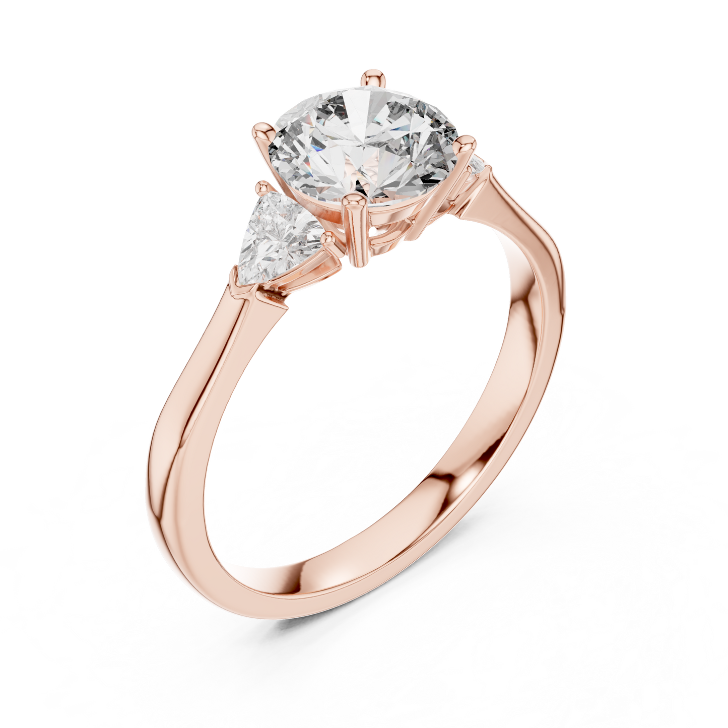 Round Cut Three-Stone Diamond Ring