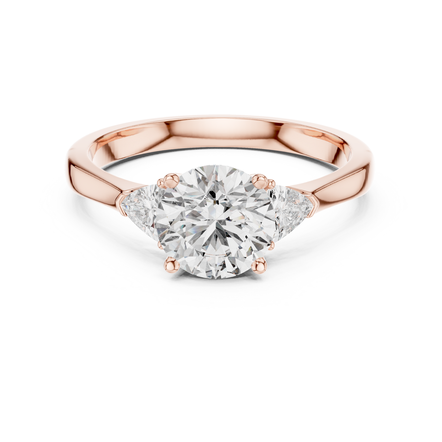 Round Cut Three-Stone Diamond Ring