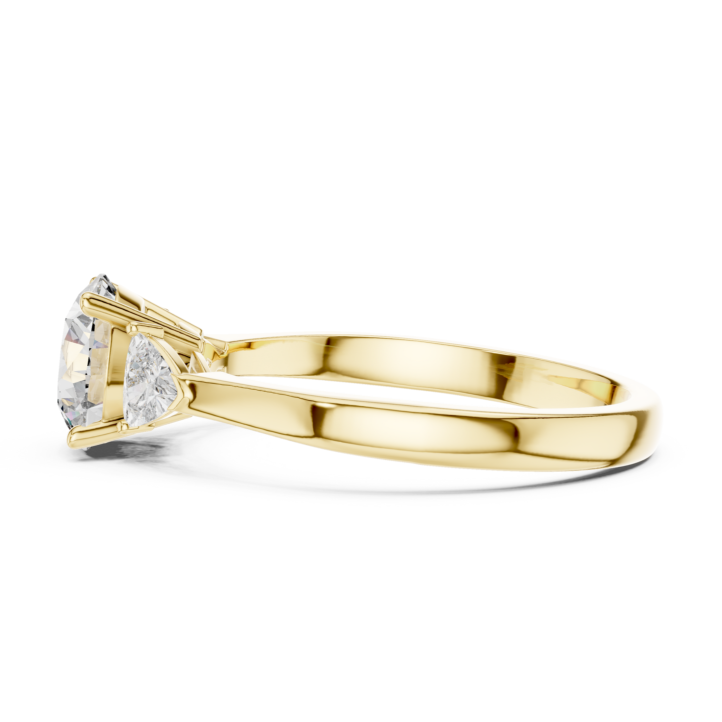 Round Cut Three-Stone Diamond Ring