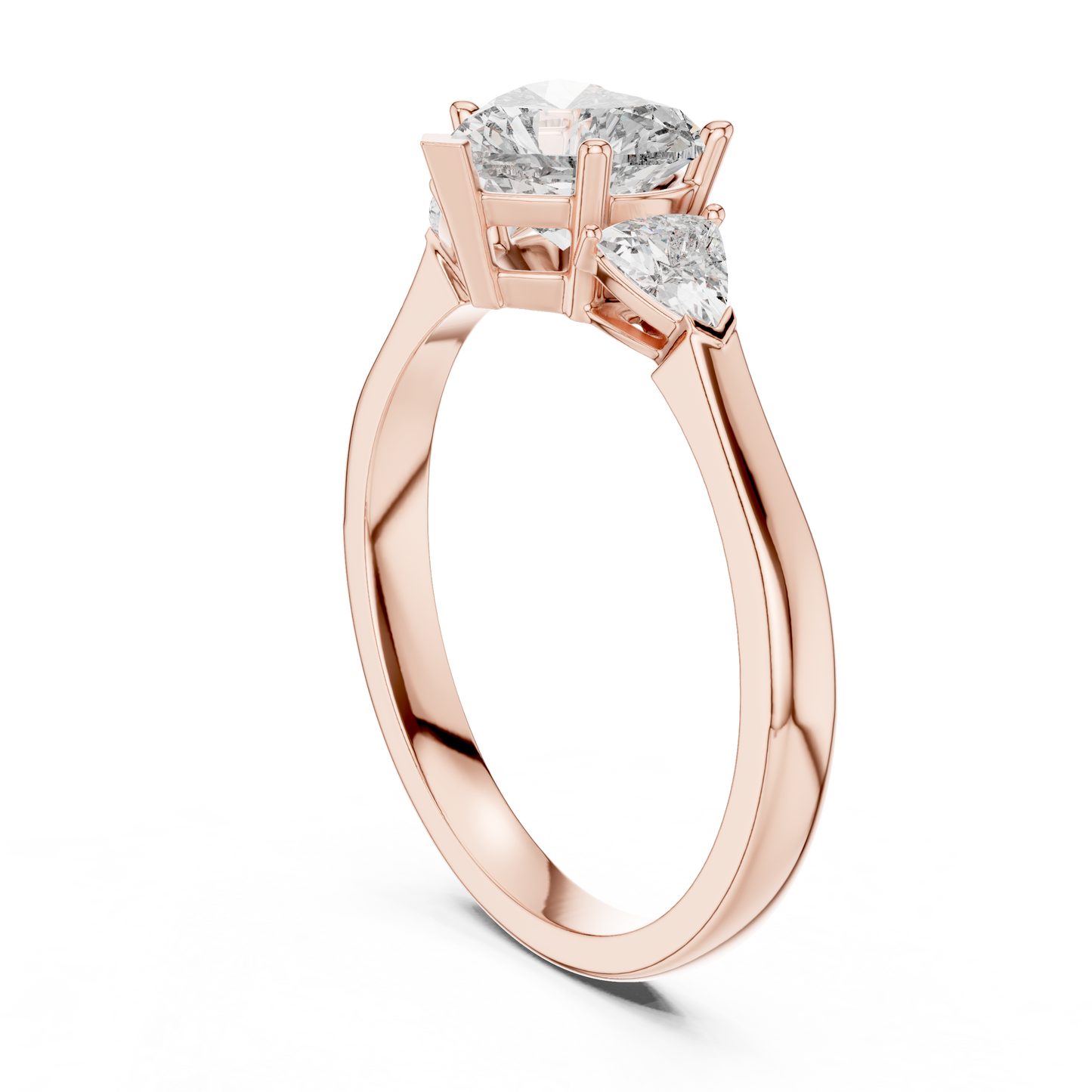 Heart Cut Three-Stone Diamond Ring