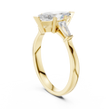 Marquise Cut Three-Stone Diamond Ring with Baguettes