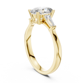 Oval Cut Three-Stone Diamond Ring with Baguettes