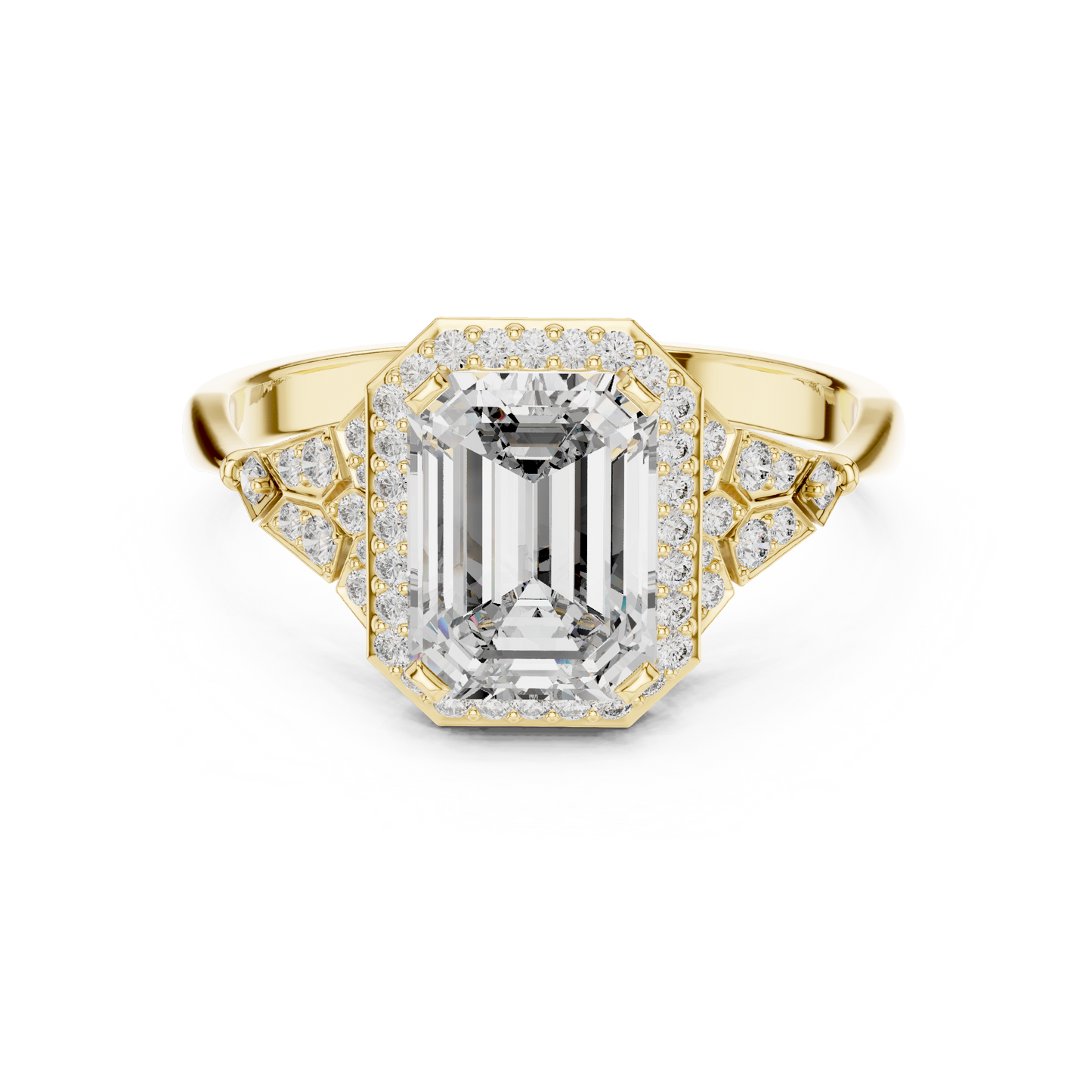 Regal Emerald Halo Ring