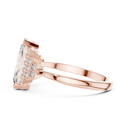 Radiant Steps Emerald Ring