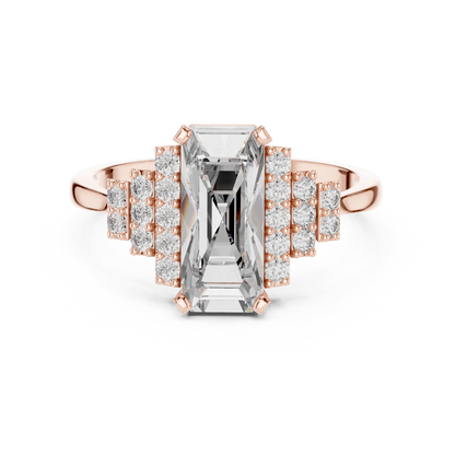 Radiant Steps Emerald Ring