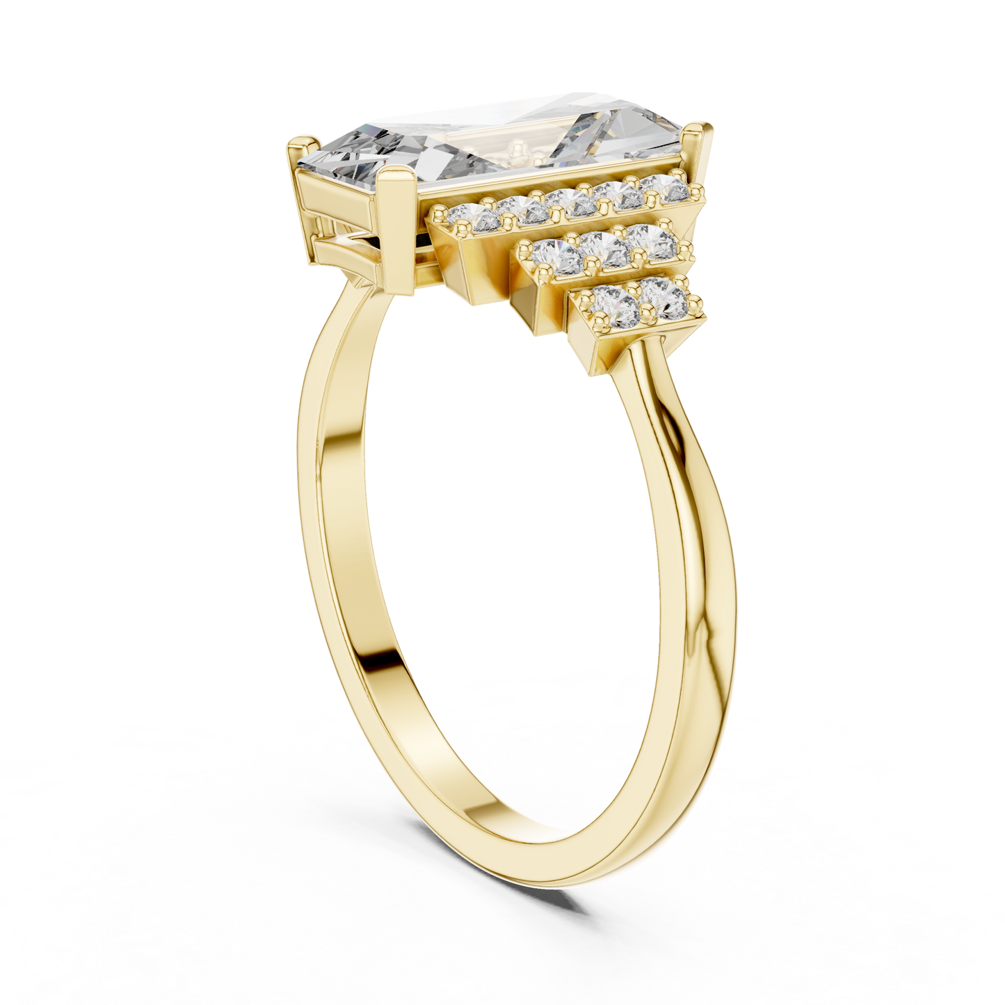 Radiant Steps Emerald Ring