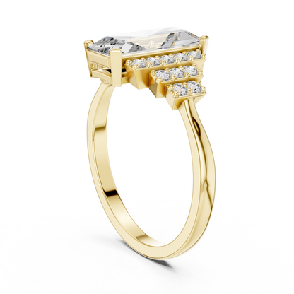 Radiant Steps Emerald Ring
