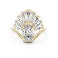 Radiant Sunburst Oval Ring
