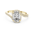 Twisted Halo Oval Ring
