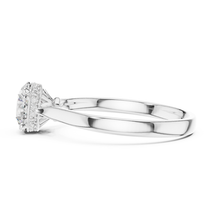 Hidden Halo Solitaire Ring