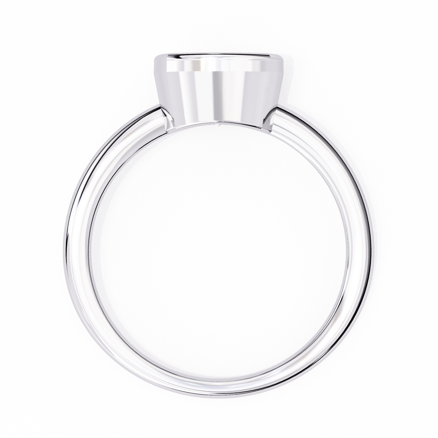 Modern Bezel Solitaire Diamond Ring White Gold 