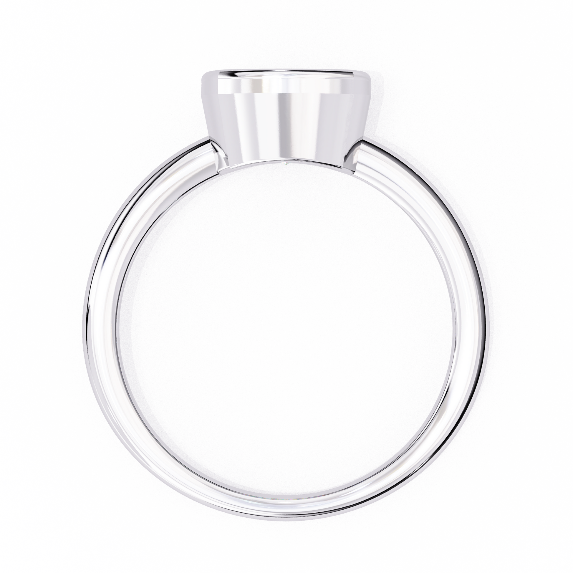 Modern Bezel Solitaire Diamond Ring White Gold 