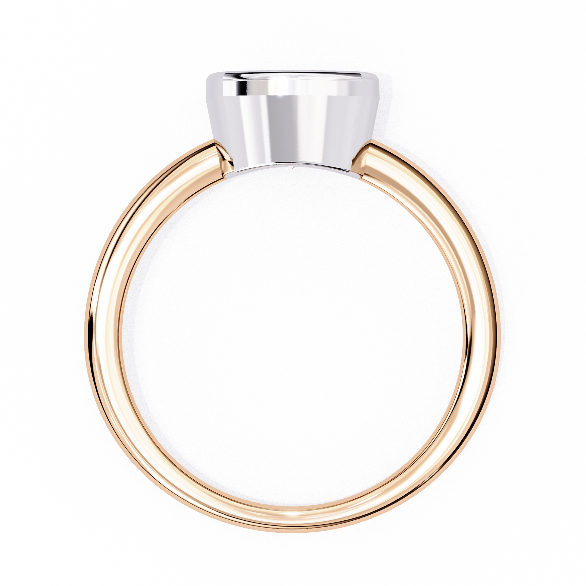 Modern Bezel Solitaire Diamond Ring Rose Gold 