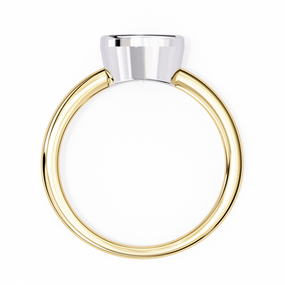 Modern Bezel Solitaire Diamond Ring Yellow Gold 