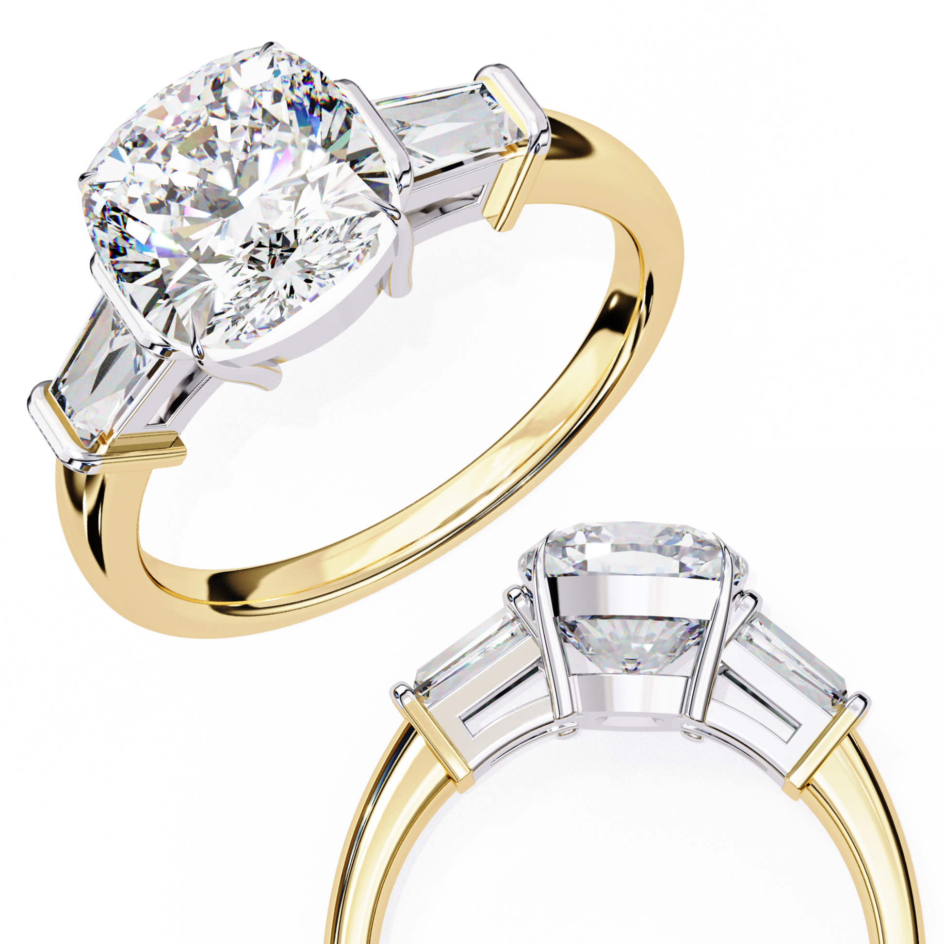 Classic Three-Stone Diamond Ring
Yellow Gold