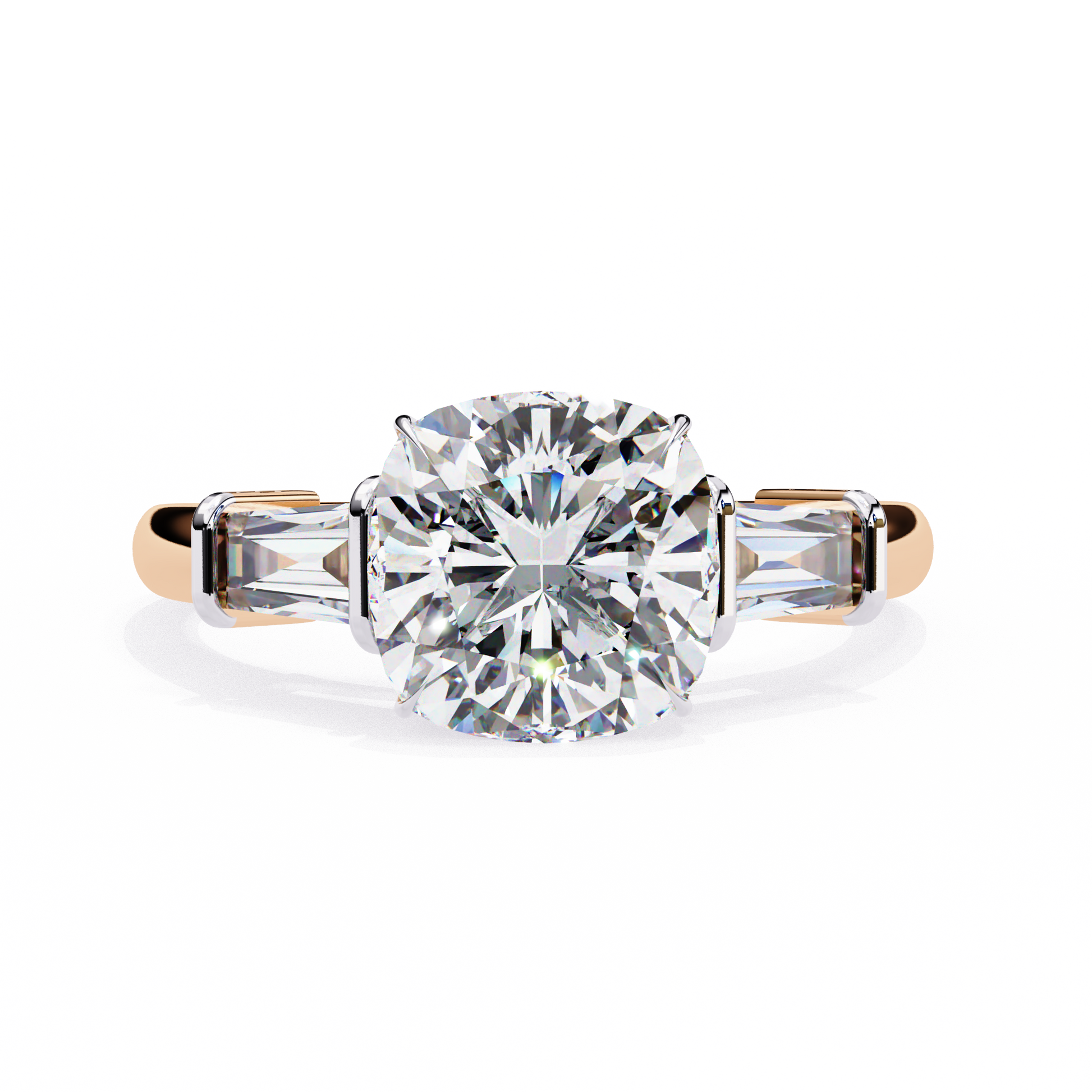 Classic Three-Stone Diamond Ring
Rose Gold