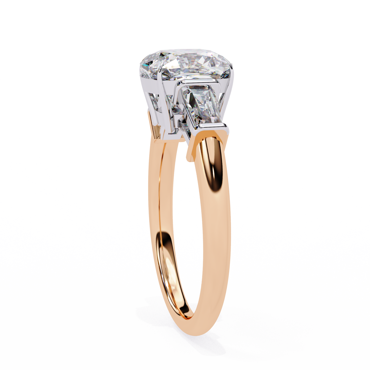 Classic Three-Stone Diamond Ring
Rose Gold