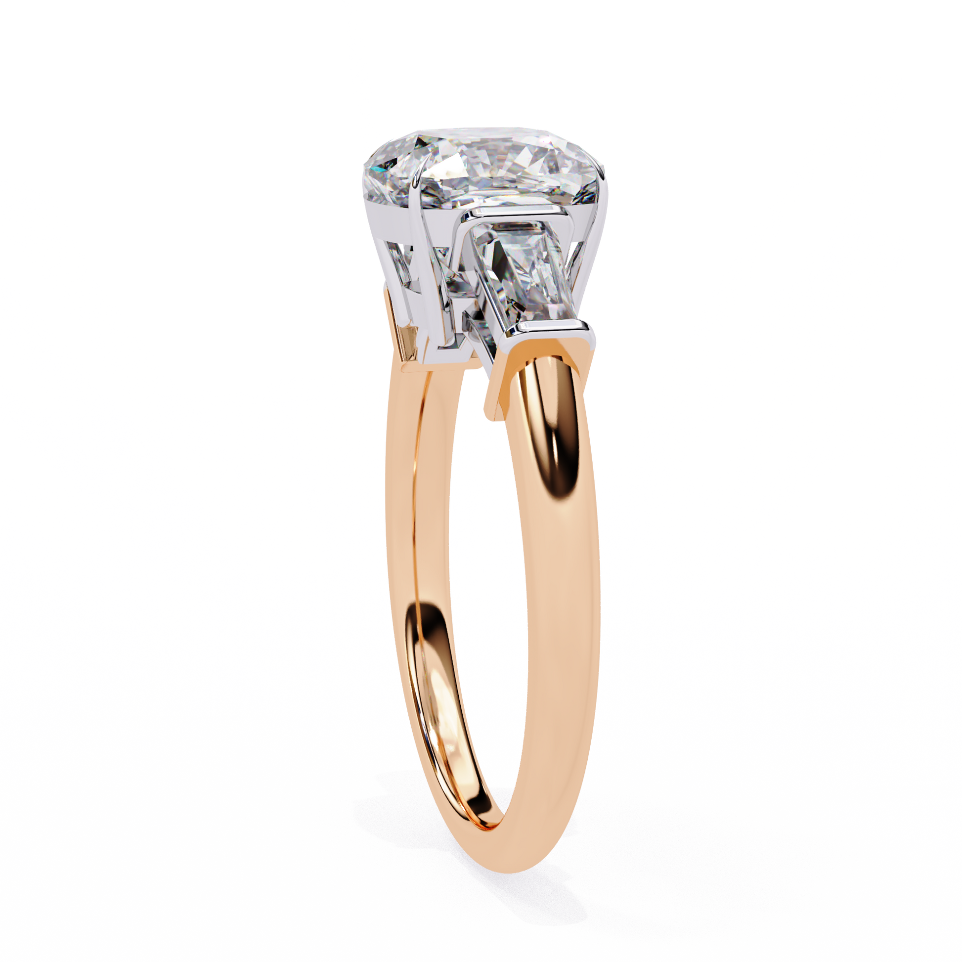 Classic Three-Stone Diamond Ring
Rose Gold