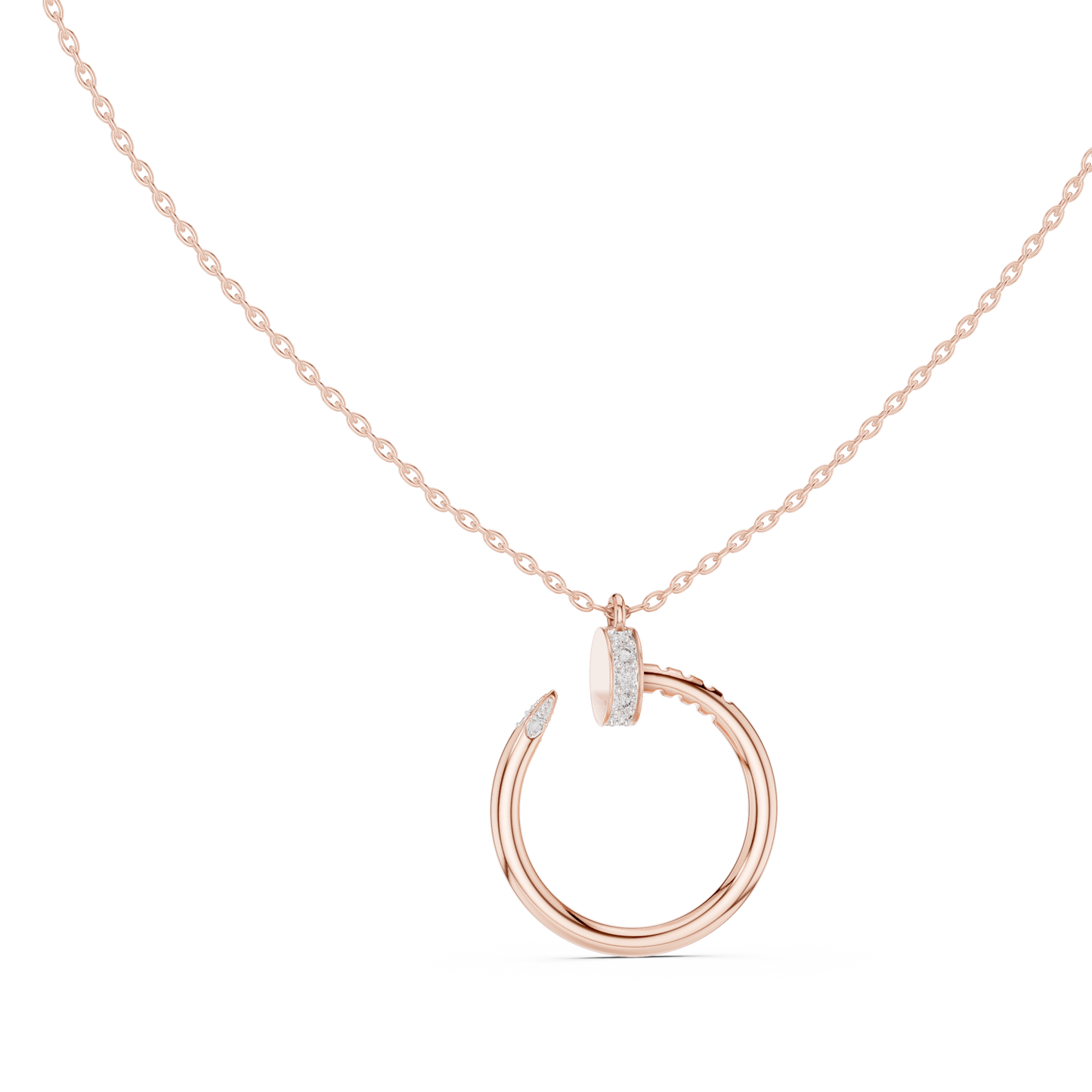 Diamond Open Circle Pendant Necklace