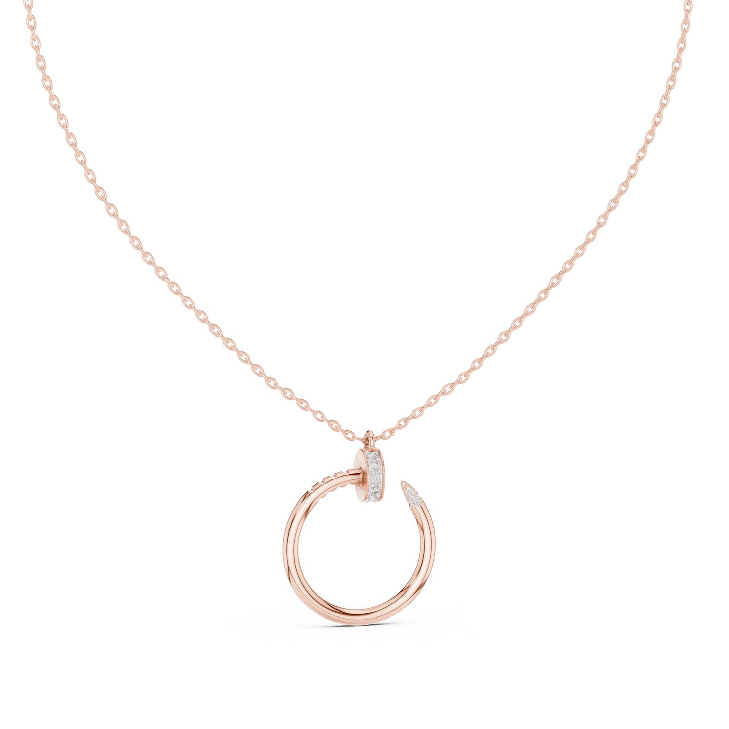 Diamond Open Circle Pendant Necklace
