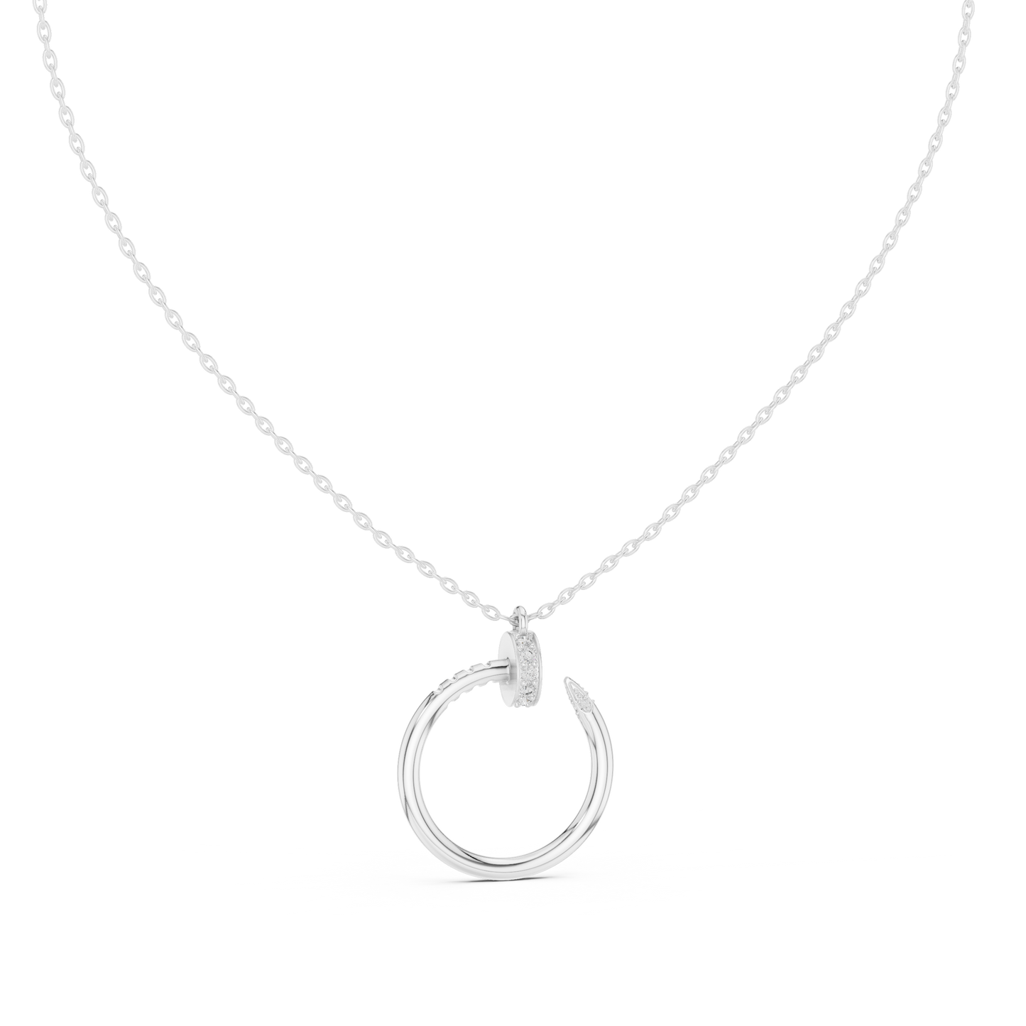 Diamond Open Circle Pendant Necklace