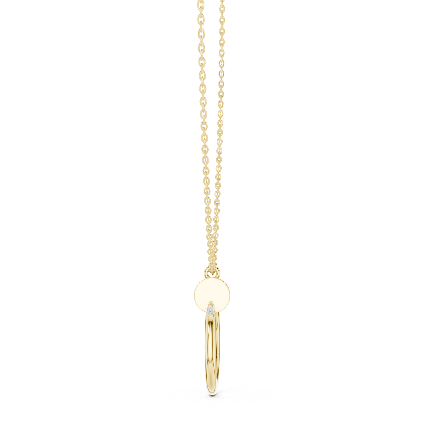 Diamond Open Circle Pendant Necklace